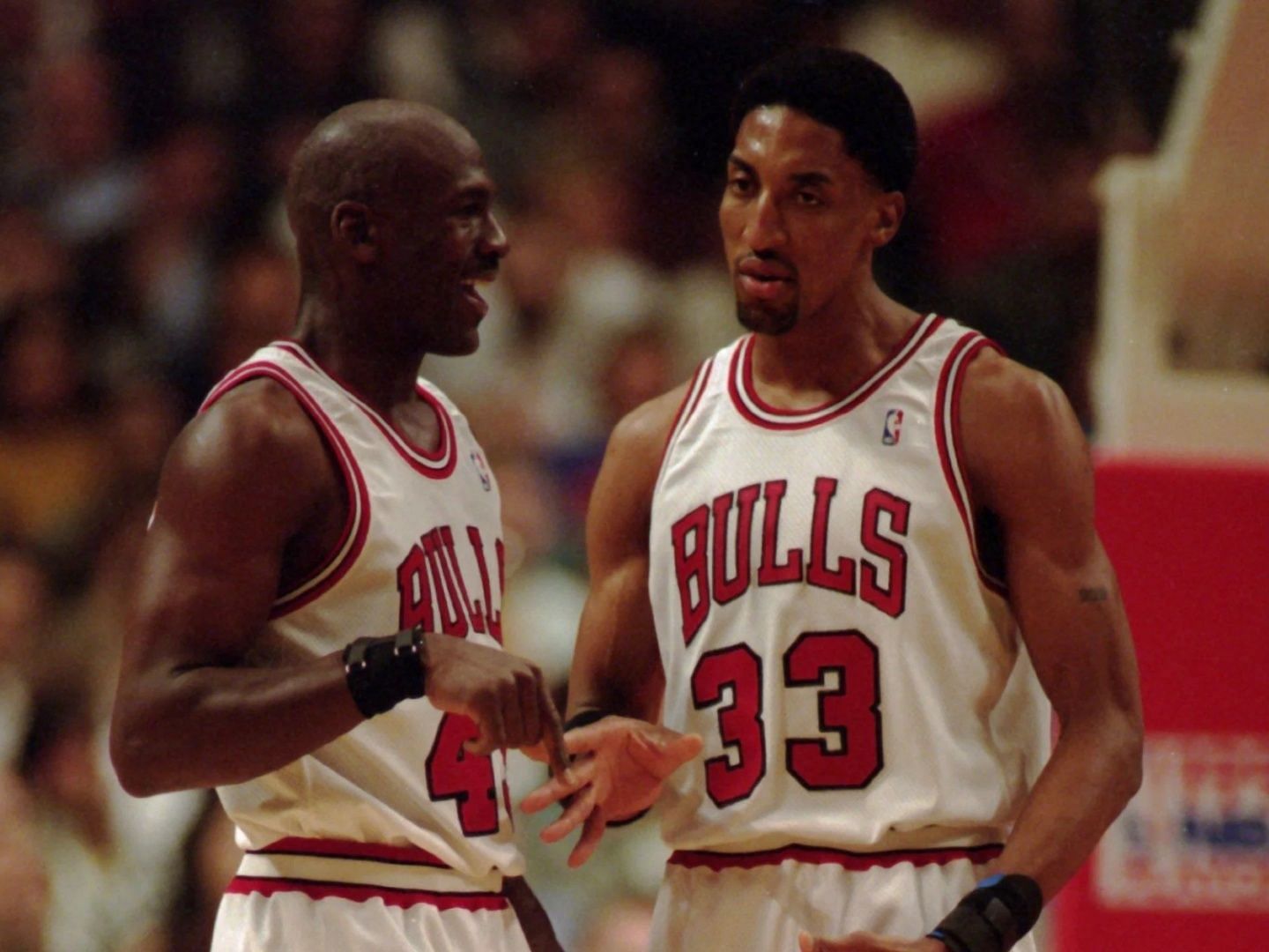 Michael Jordan and Scottie Pippen in the 1995 NBA playoffs.