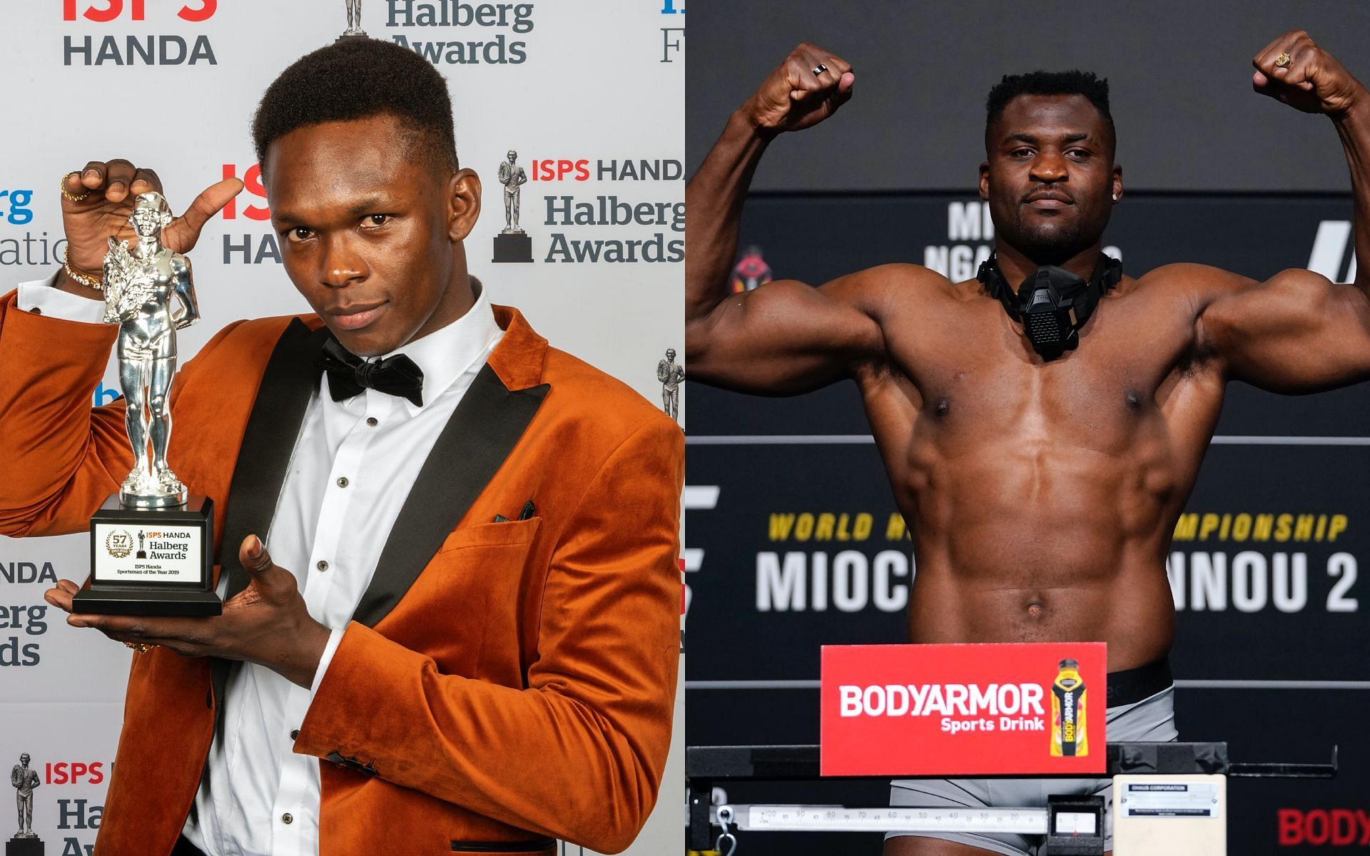 Israel Adesanya (left) and Francis Ngannou (right) [Image credits: Getty Images]