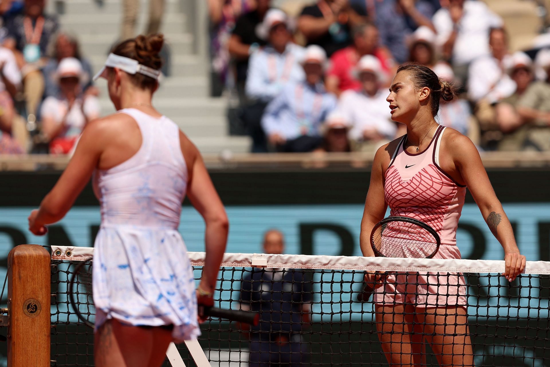 Elina Svitolina and Aryna Sabalenka at the 2023 French Open