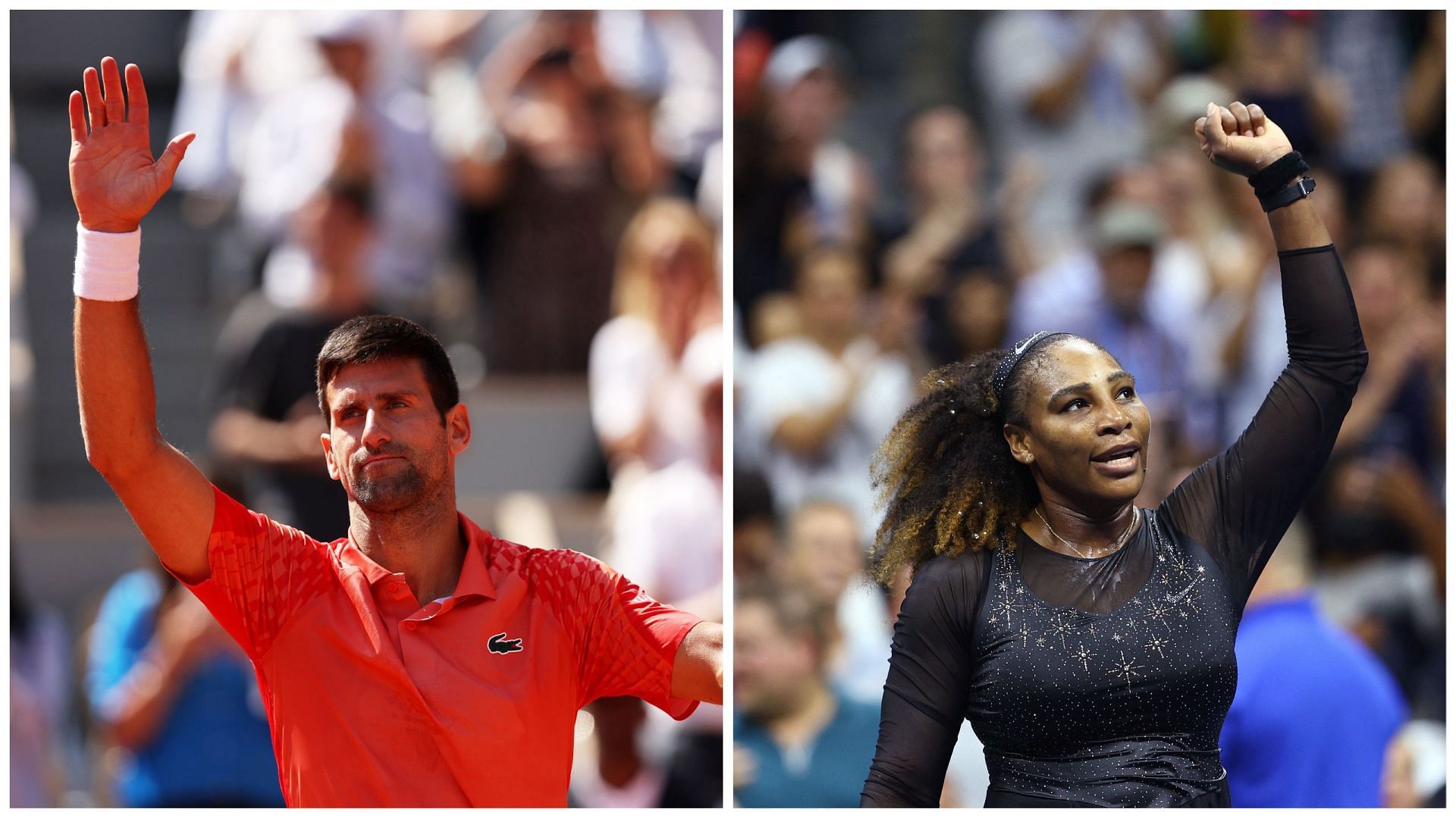 Novak Djokovic (L) and Serena Williams both have an Open Era record 23 Grand Slam titles.