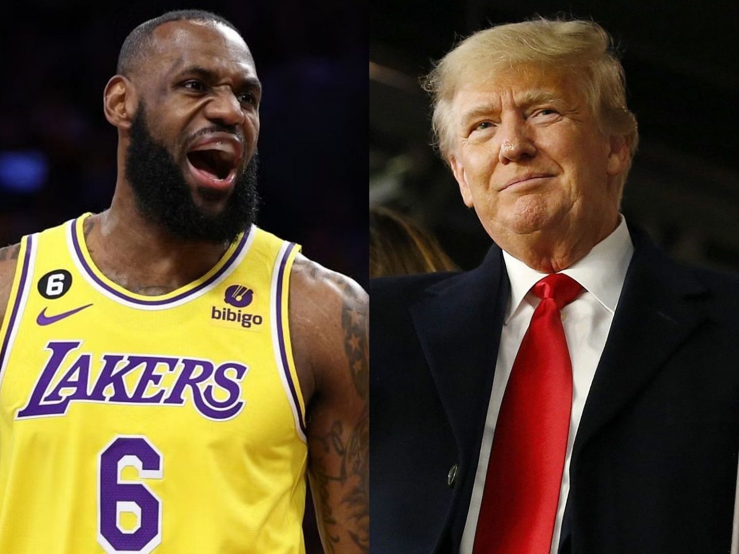 LeBron James of the LA Lakers and former US president Donald Trump.