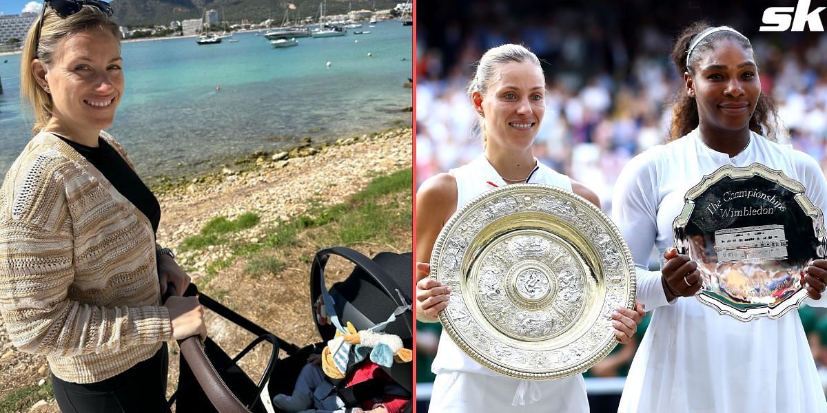 Angelique Kerber, with her daughter Liana (L)