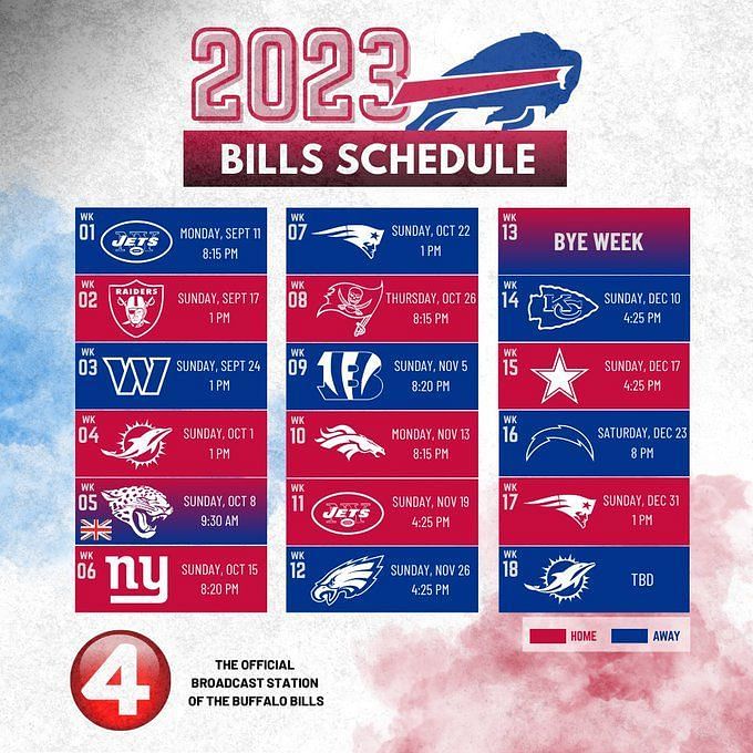 Buffalo Bills' 2023 NFL schedule features plenty of primetime exposure -  Buffalo Rumblings