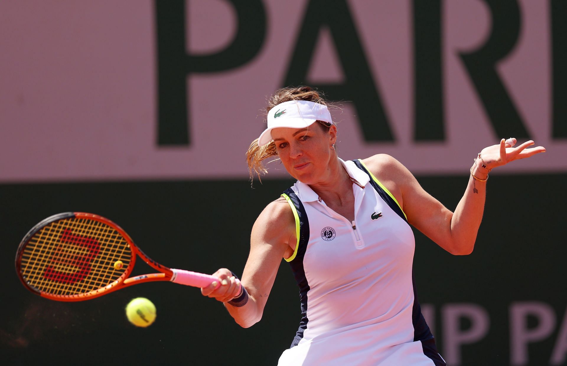 Anastasia Pavlyuchenkova in action at the 2023 French Open.
