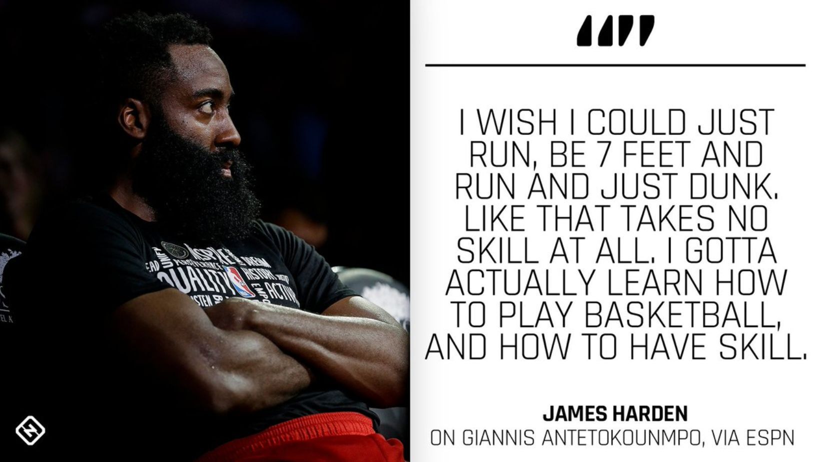 James Harden belittled Giannis Antetokounmpo's skills in an ESPN interview.