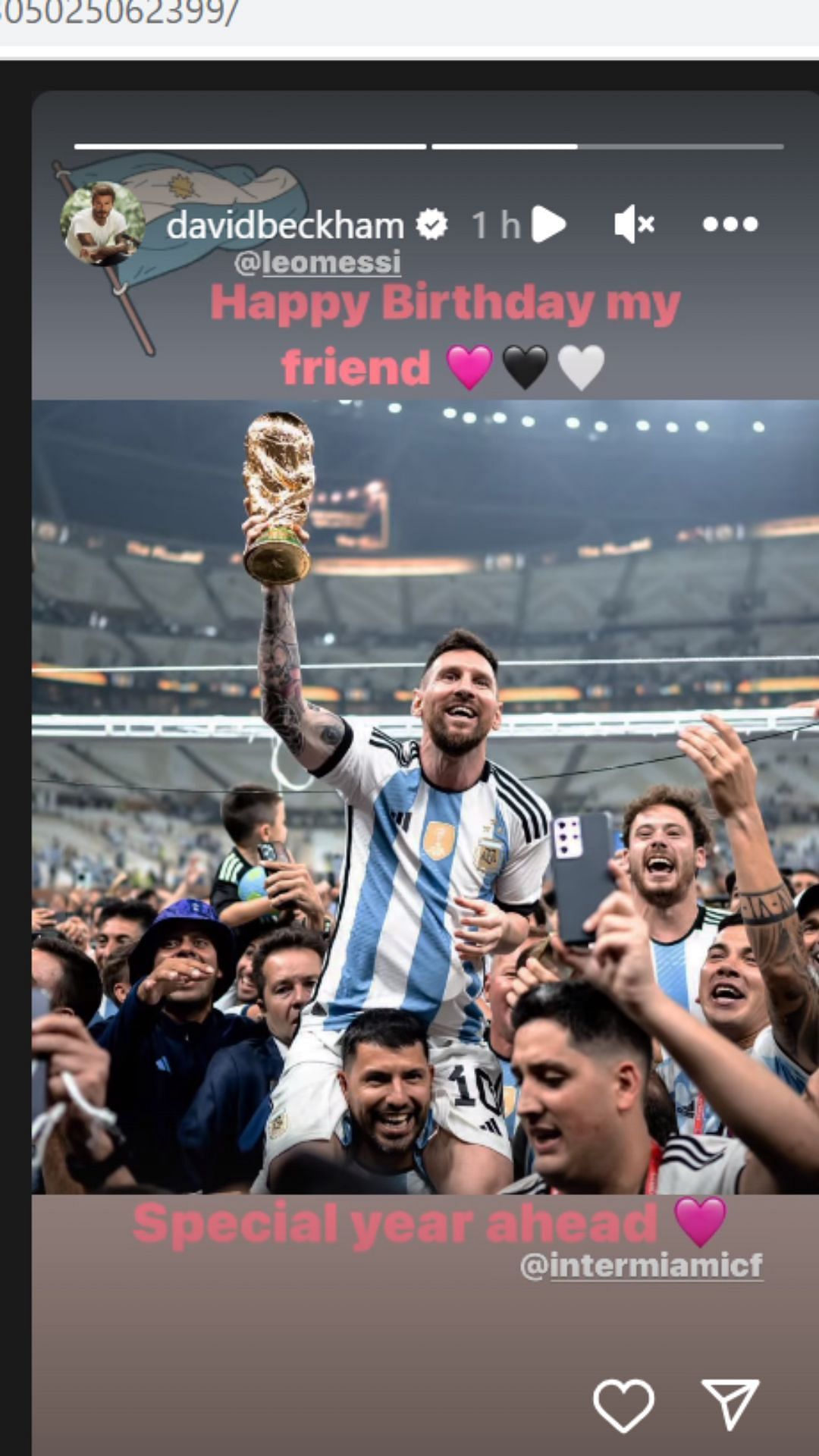 David Beckham sent Lionel Messi a birthday wish