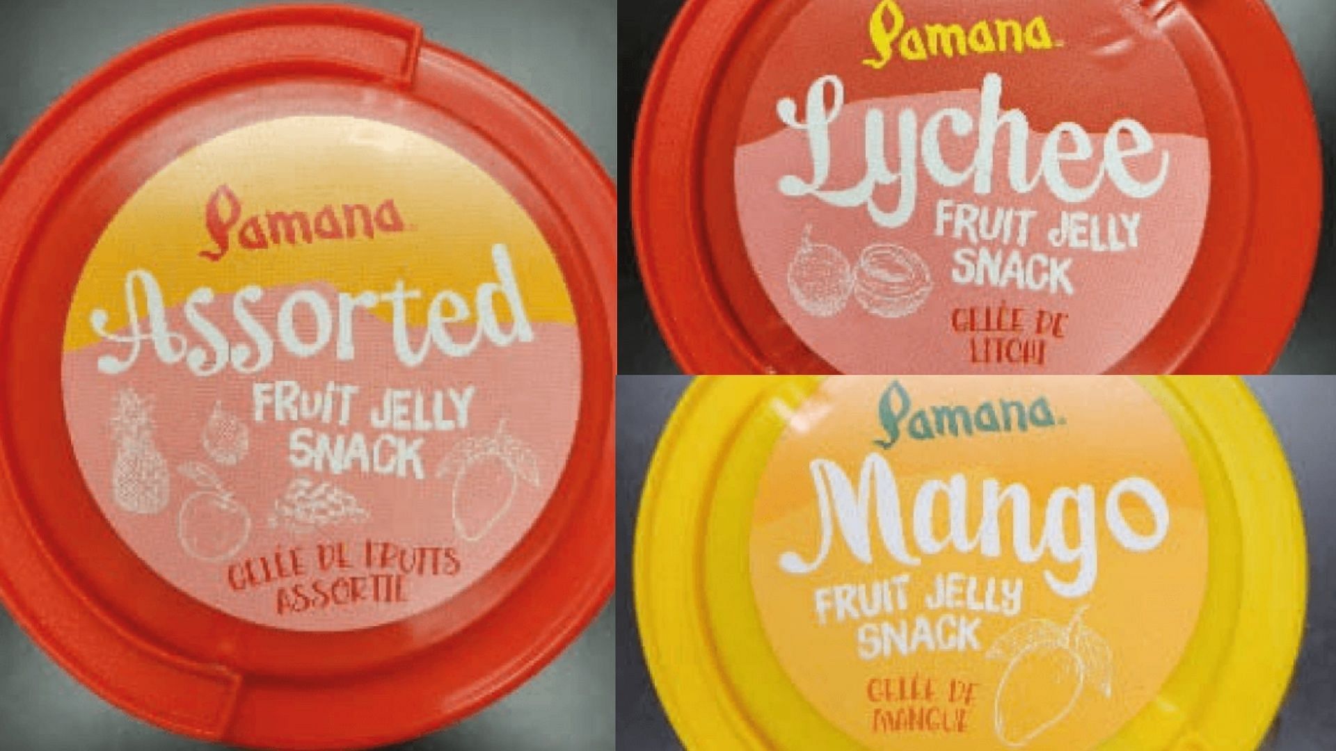 The recalled Mini Fruit Jelly Cup products may pose a choking hazard and could even cause death in rare cases (Image via Food and Drug Administration)