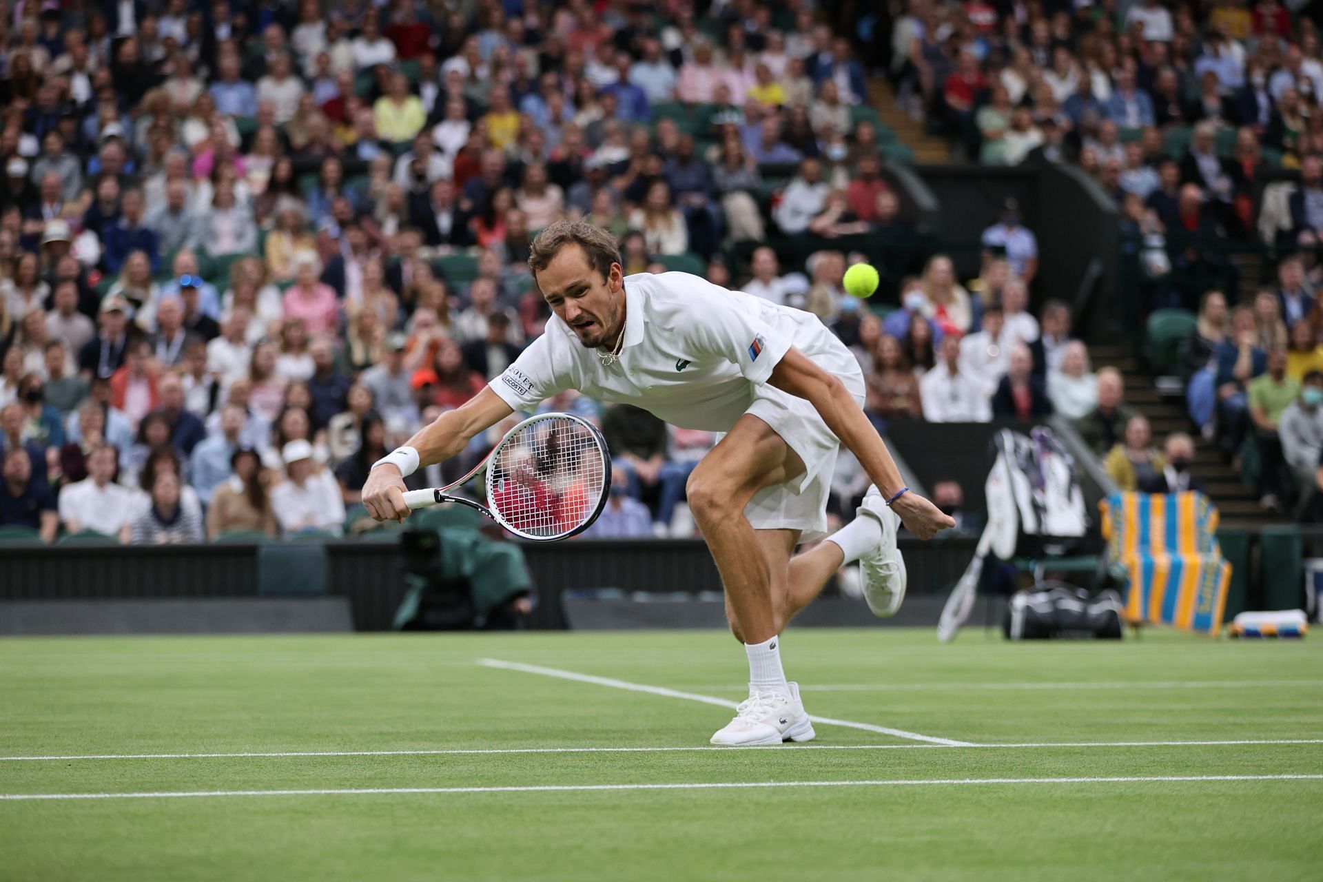 Daniil Medvedev in action at the 2021 Wimbledon Championships