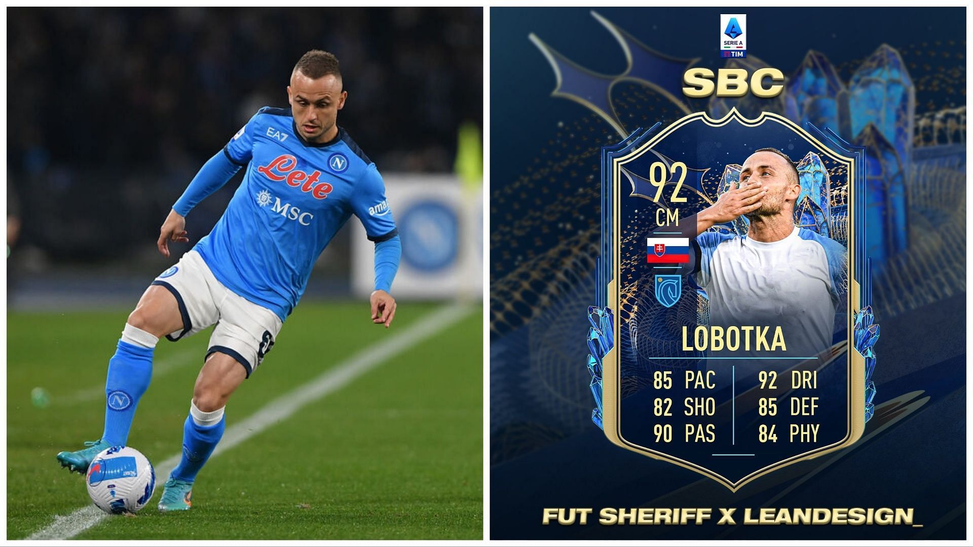 TOTS Lobotka has been leaked (Images via Getty and Twitter/FUT Sheriff)