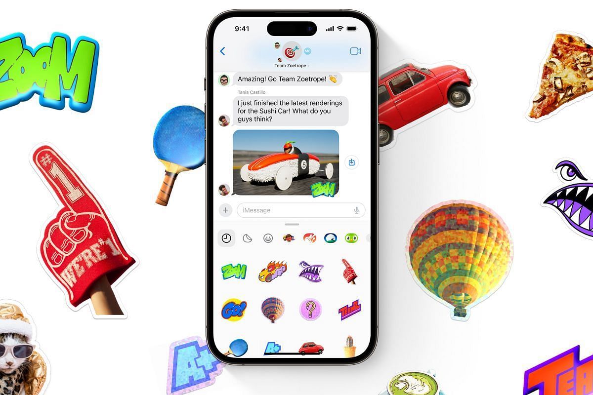 iPhone users can now find all their stickers in one place. (Image via Apple)