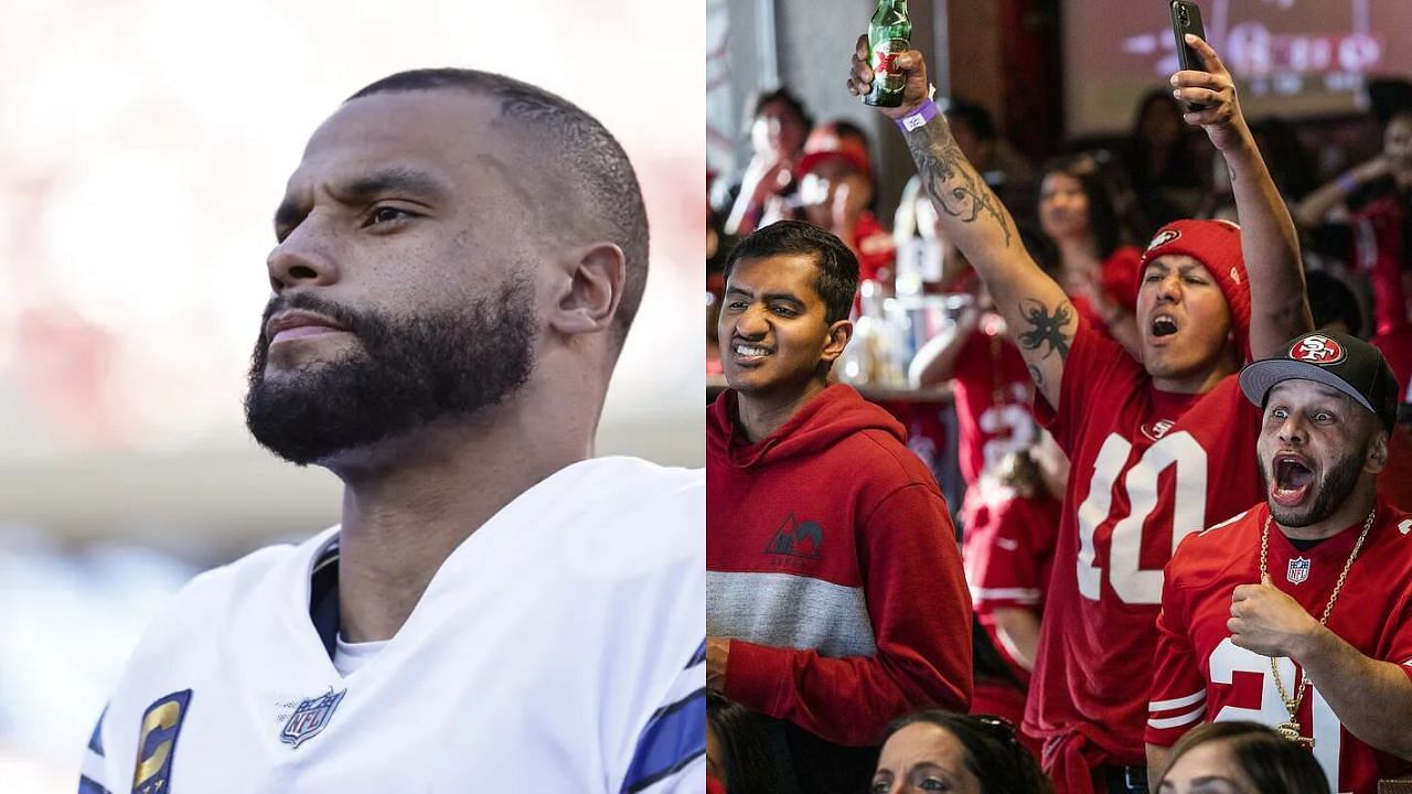 Dak Prescott and his Cowboys are the subject of ridicule by 49ers faithful - images via Getty