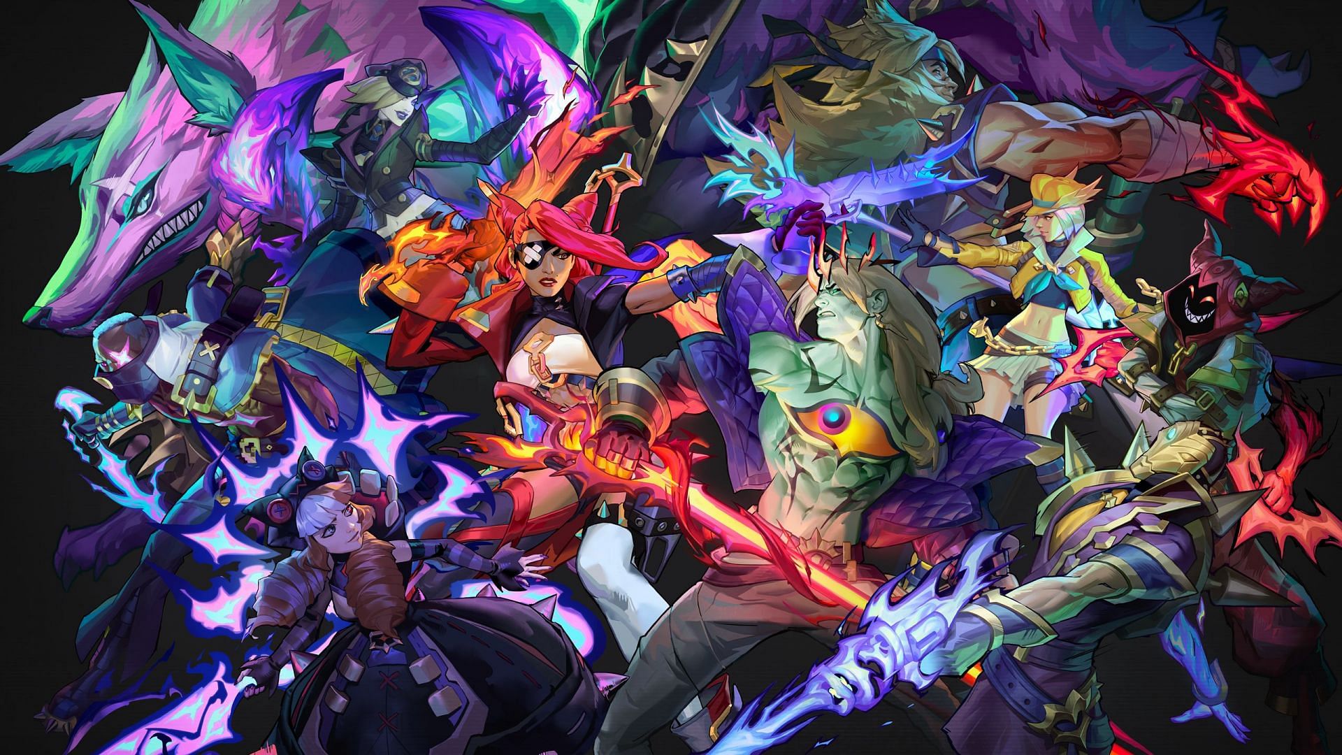 The champions in League of Legends clad with the newest skin, Soul Fighter