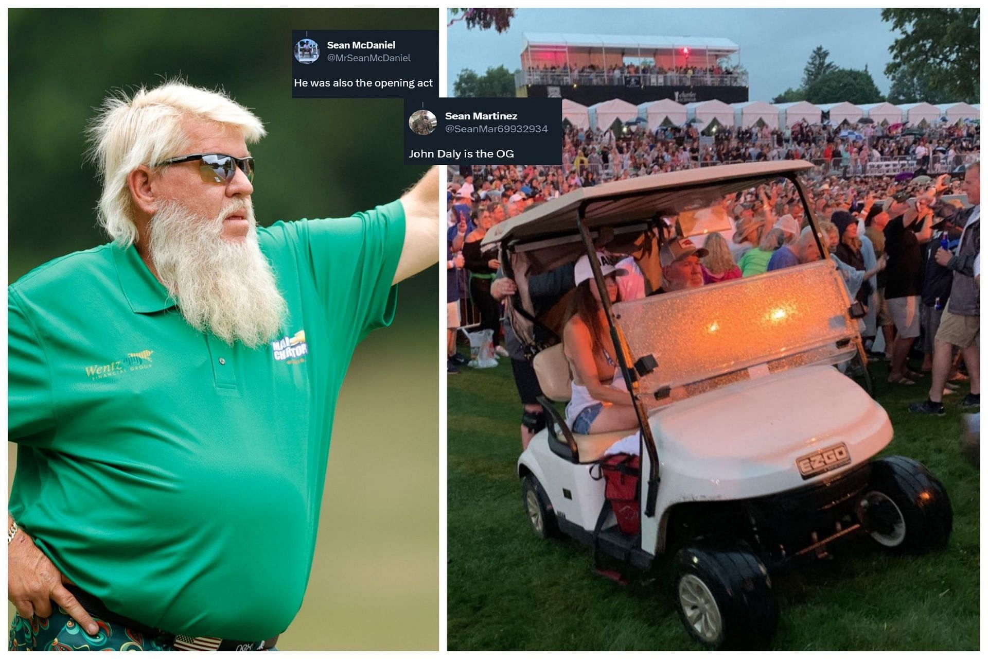 John Daly was seen driving his golf cart at Kenny Chesney live concert( Image via BoostedTurd / Reddit)
