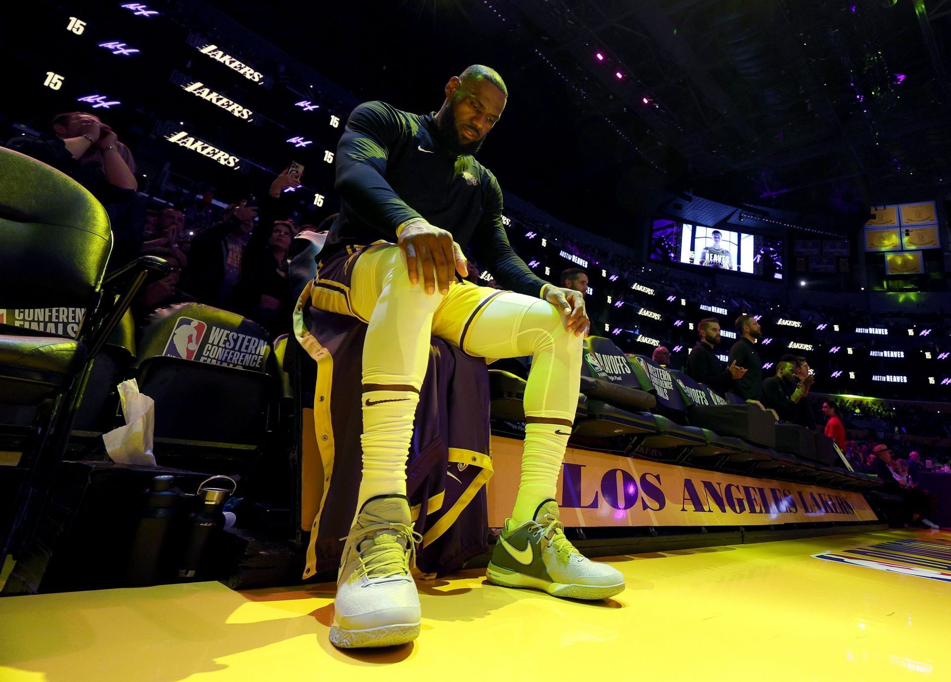 LeBron has worn leg sleeves in many games in his impressive career (Image via Getty Images)