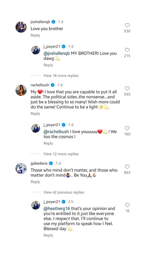 The Buffalo Bills community defends Jordan Payer amidst cancellation of golfing event - via Instagram