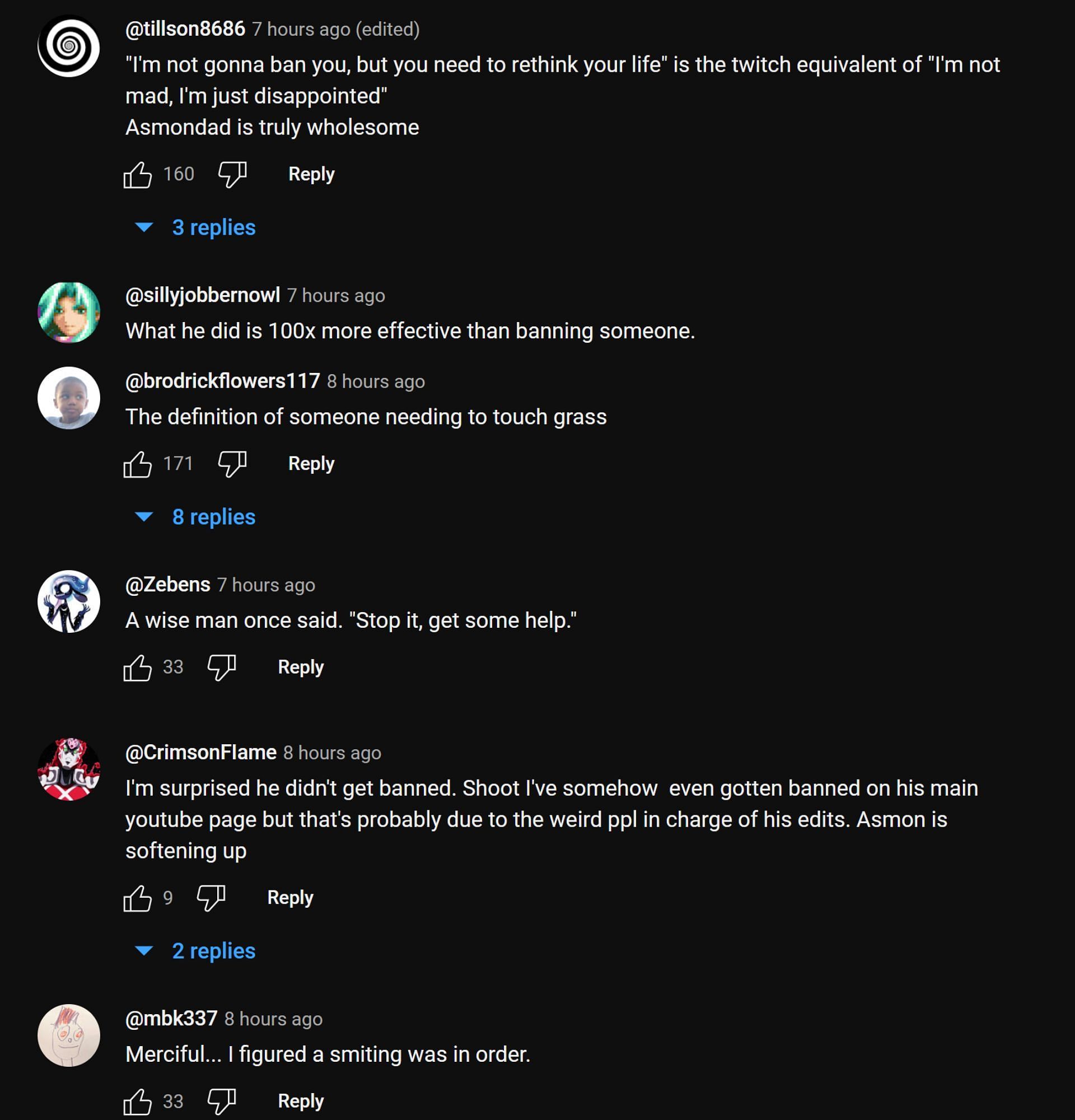 Fans sharing their thoughts on the streamer&#039;s clip (Image via Asmongold Clips/YouTube)