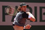 Nicolas Jarry in action at the 2023 French Open