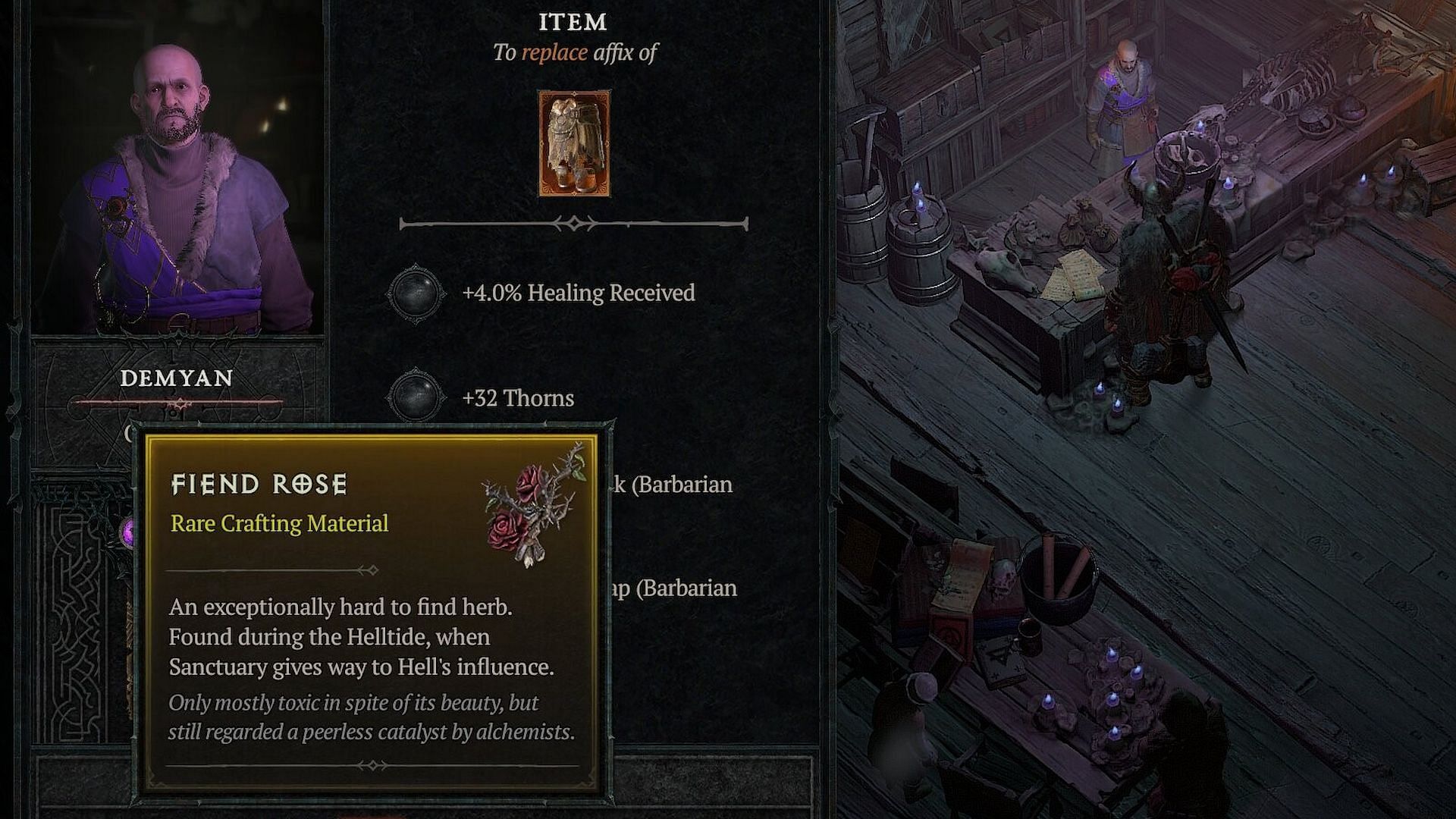 Fiend Rose can be used in enchanting (Image via Diablo 4)