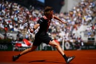 Stefanos Tsitsipas in action at the French Open