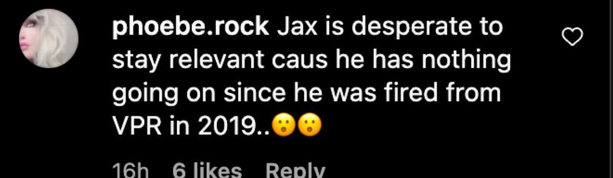 Fans react to VPR former cast member Jax&#039;s claim that Tom Sandoval texted his wife (Image via Instagram/@usweekly)