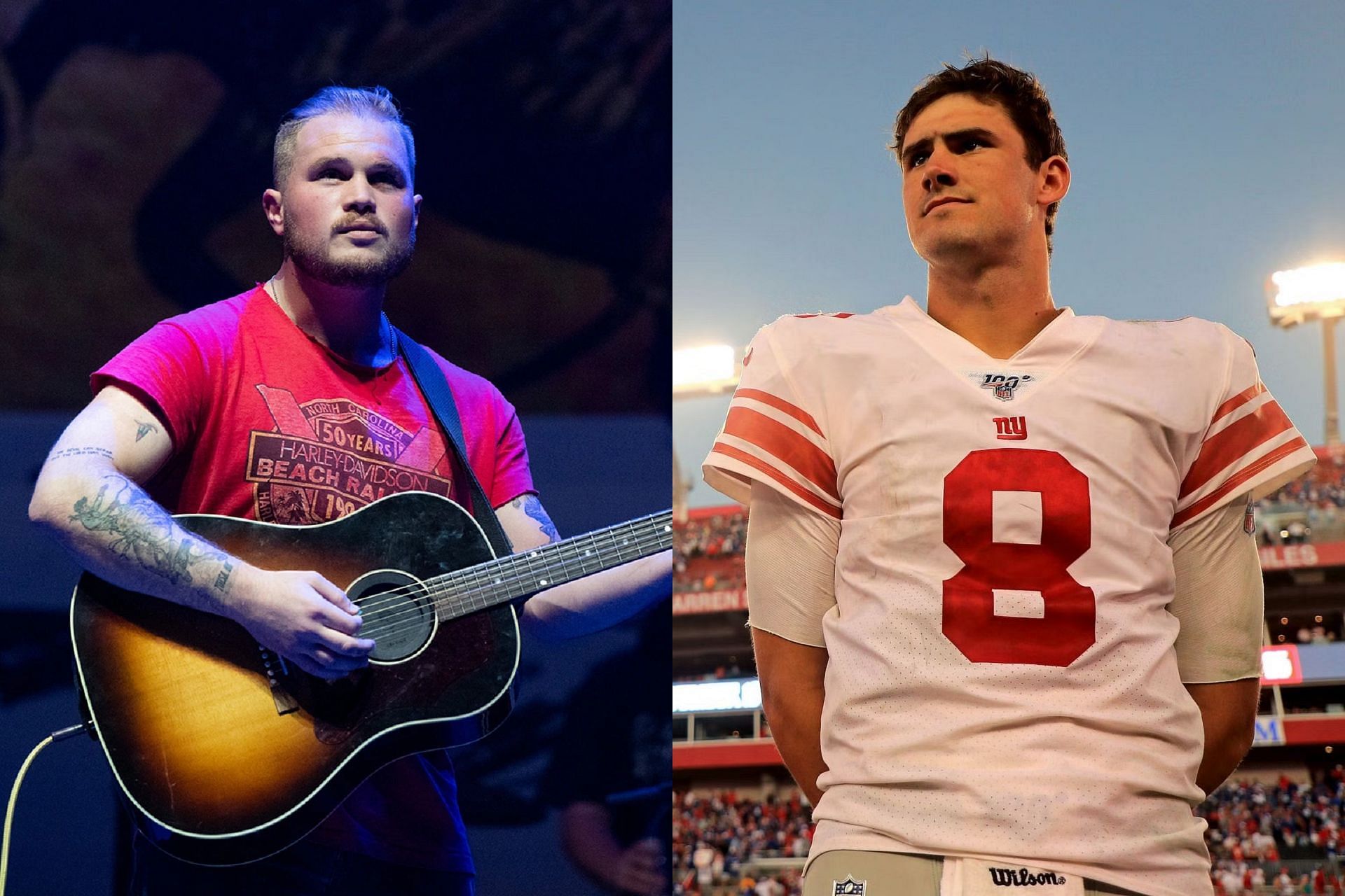 Giants QB Daniel Jones gets roasted by Zach Bryan onstage during NYC concert (Pic Courtesy: Billboard and Getty)