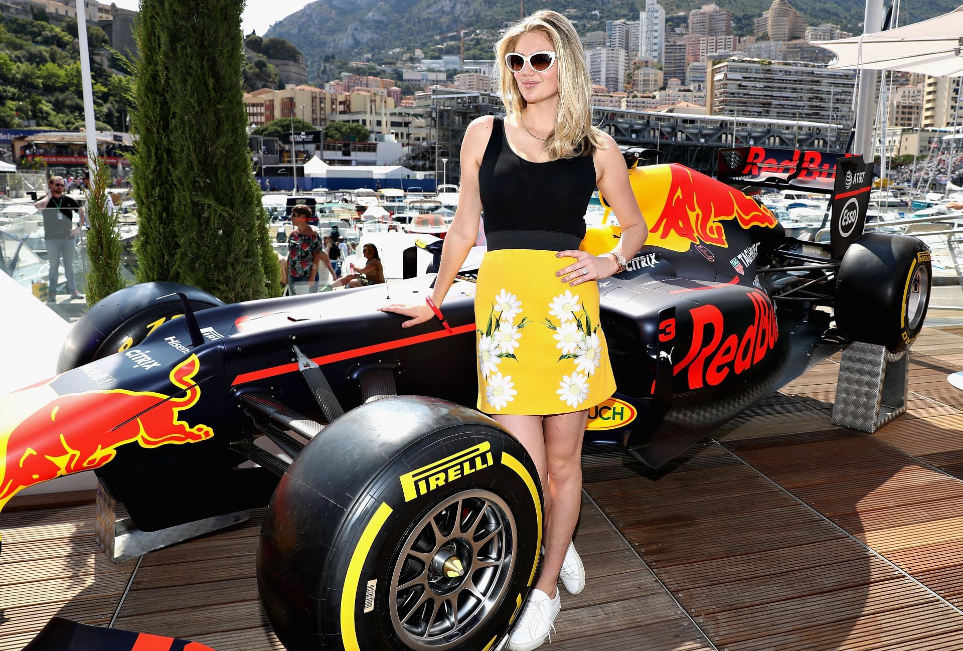 F1 Grand Prix of Monaco - Qualifying: MONTE-CARLO, MONACO - MAY 27: Model Kate Upton on the Red Bull Racing Energy Station during qualifying for the Monaco Formula One Grand Prix at Circuit de Monaco on May 27, 2017, in Monte-Carlo, Monaco. (Photo by Mark Thompson/Getty Images)