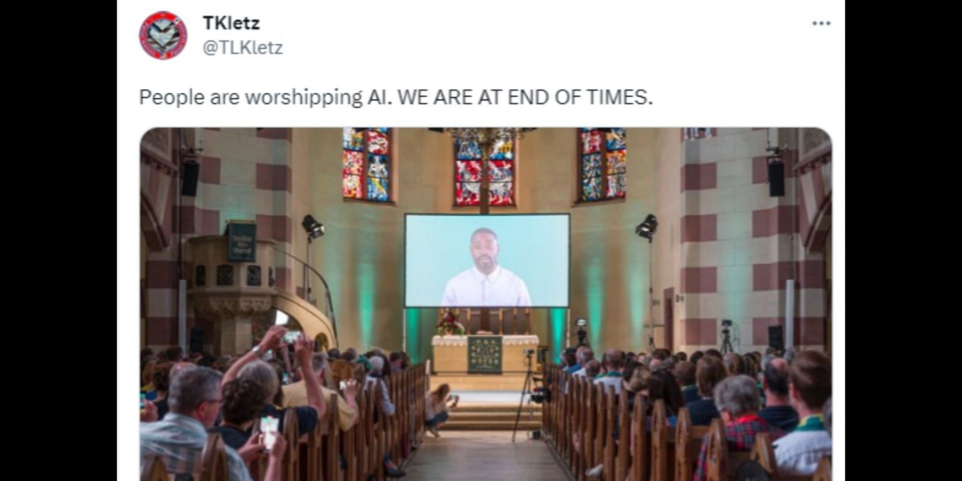 Netizens criticize sermon delivered by artificial intelligence at German church. (Image via Twitter/Fox News)