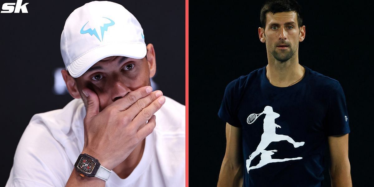 Rafael; Nadal (L) and Novak Djokovic.