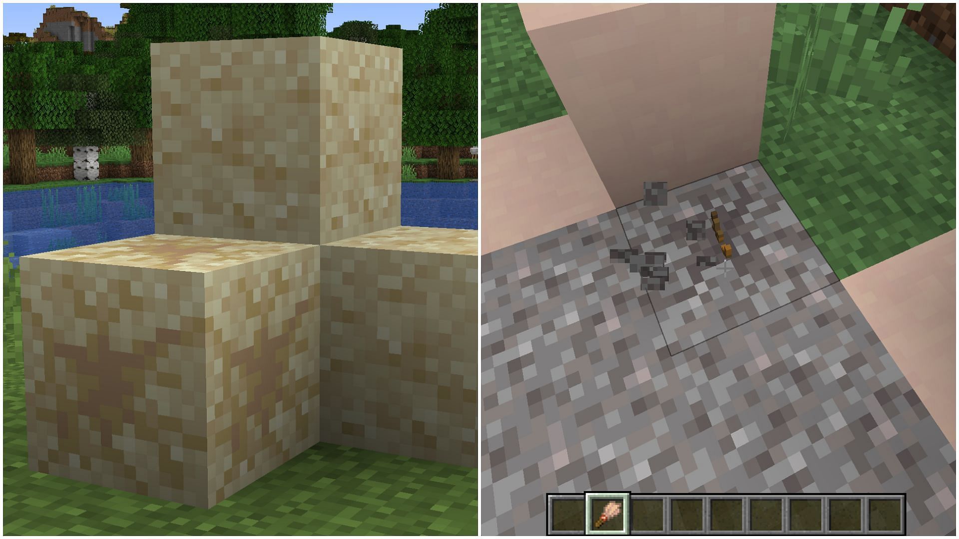 Suspicious sand blocks can be found in various structures including trail ruins in Minecraft 1.20 update (Image via Mojang)