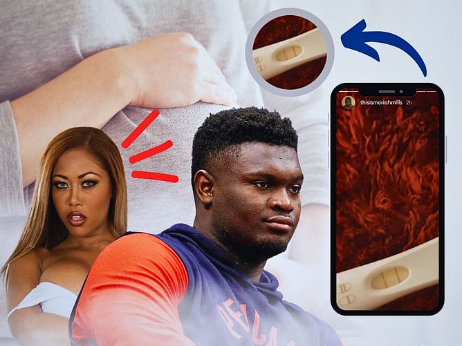 Moriah Mills-Zion Williamson fiasco continues as she shares positive pregnancy test on IG