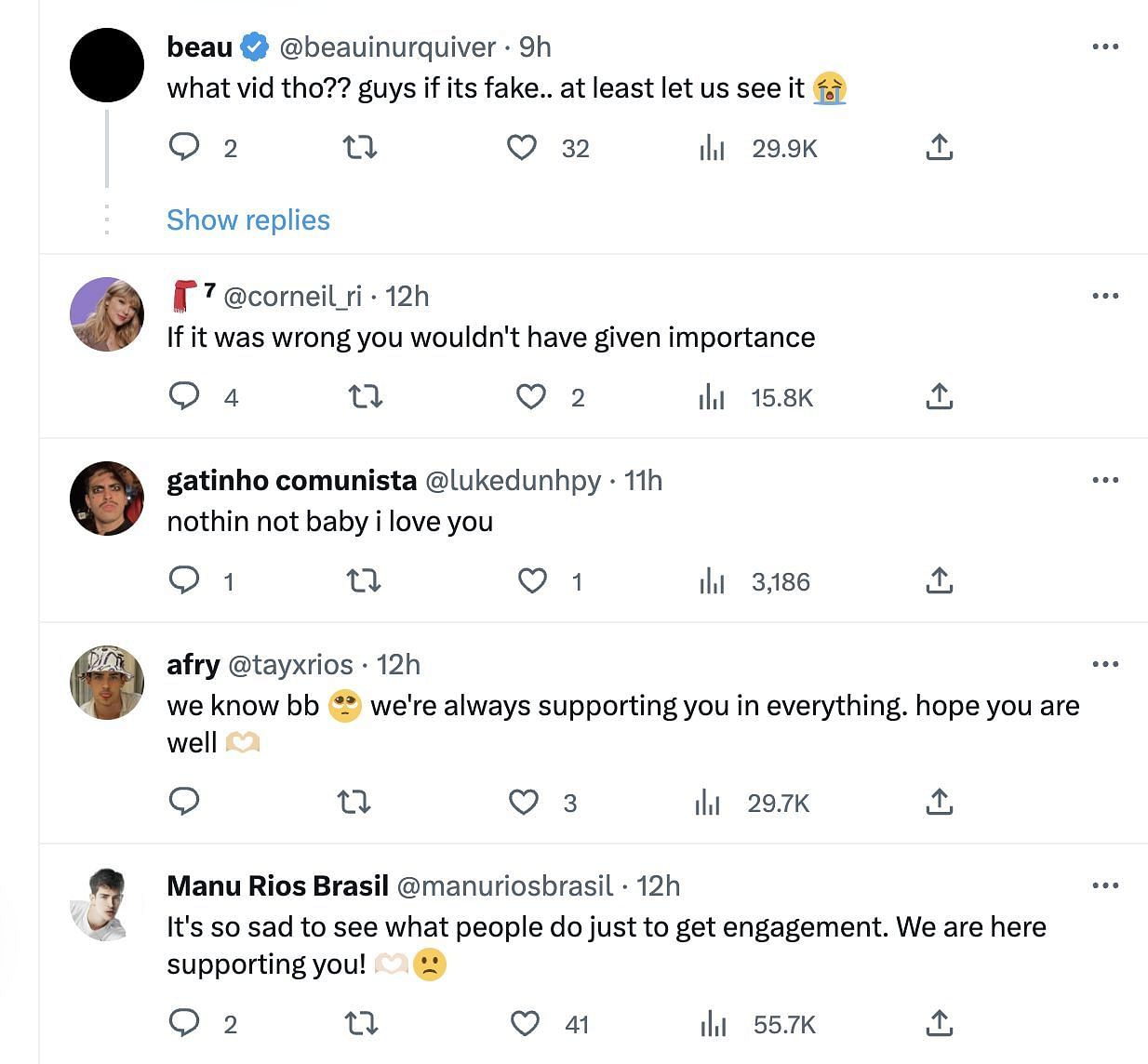 Social media users shower love and support on the Spanish actor after a fake graphical AI-generated video goes viral. (Image via Twitter)