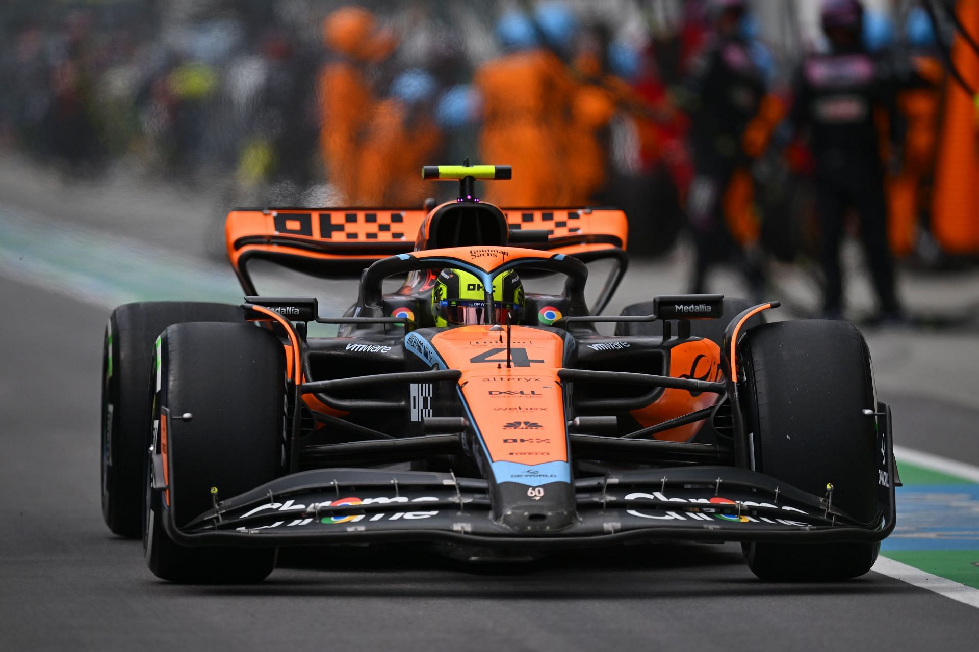 Lando Norris drives the (4) McLaren MCL60 Mercedes during the F1 Grand Prix of Canada