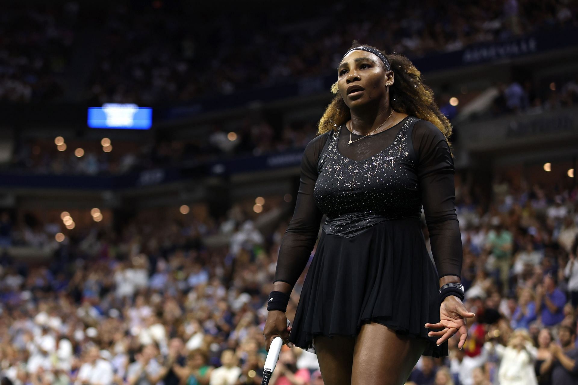 Serena Williams during her match against Anett Kontaveit at the US Open