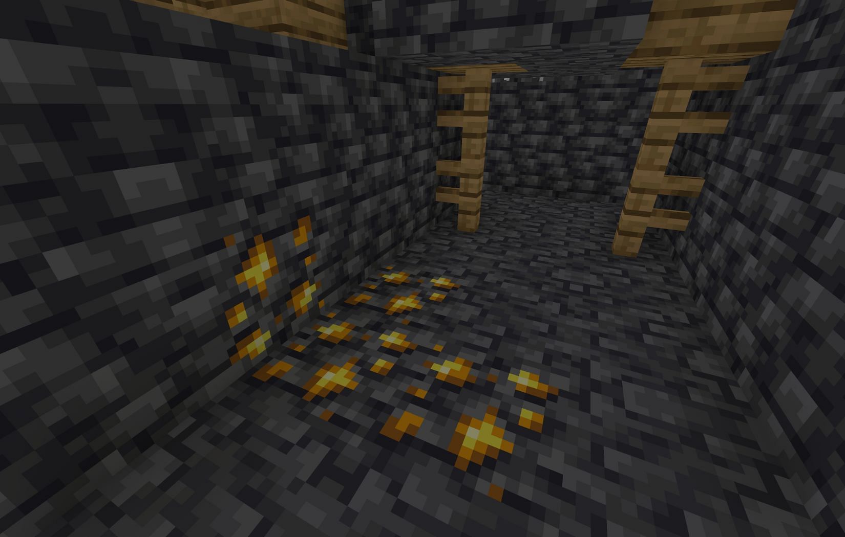 In the maze of Mineshafts, one can find gold easily (Image via Mojang)