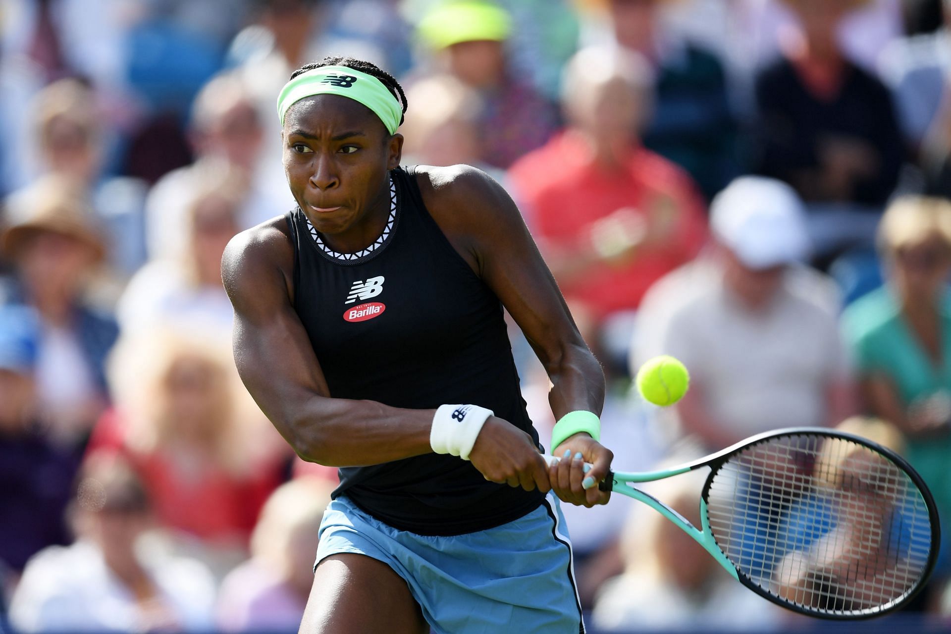 Coco Gauff in action at the Rothesay International