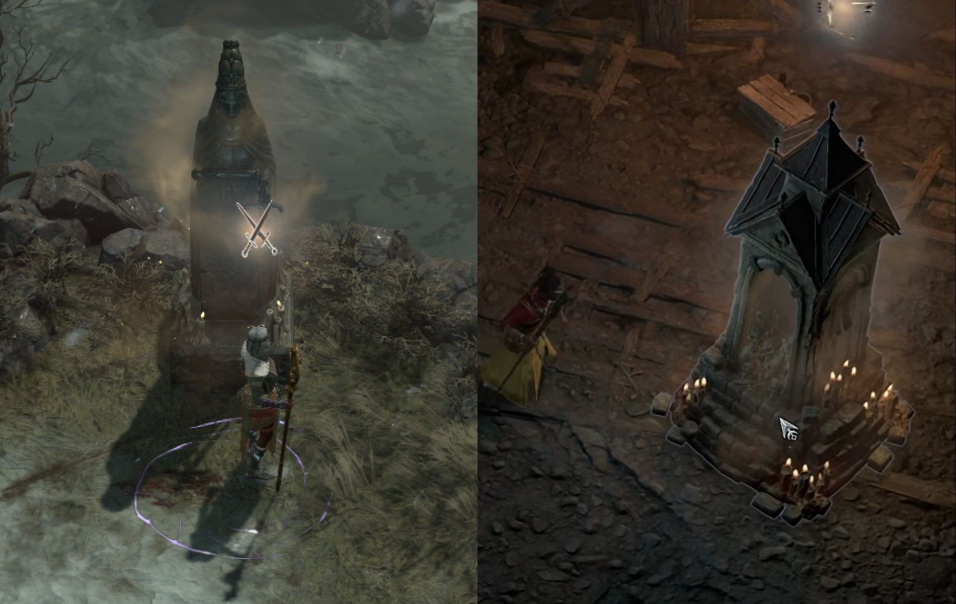 Shrine and Faded Plaque in Diablo 4