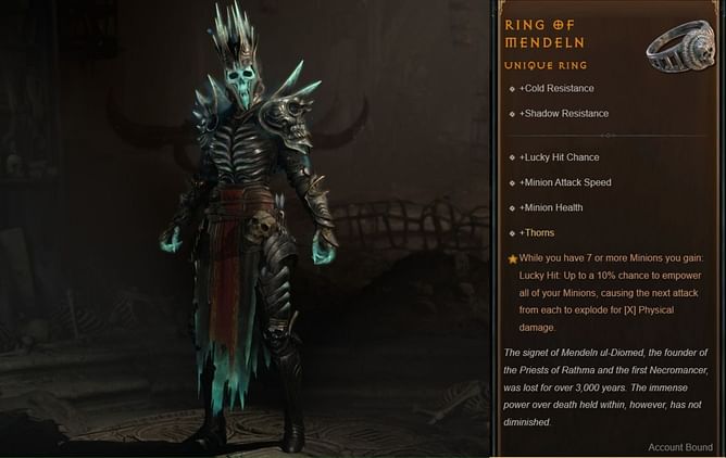 Ring of Mendeln in Diablo 4: How to get, Unique effects, Affixes, and more