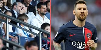 Novak Djokovic and family attend Lionel Messi's final game for PSG in Paris