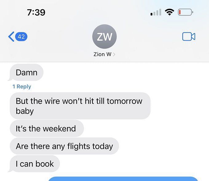 Porn star Moriah Mills releases alleged texts from Zion Williamson begging  her to delete her tirades