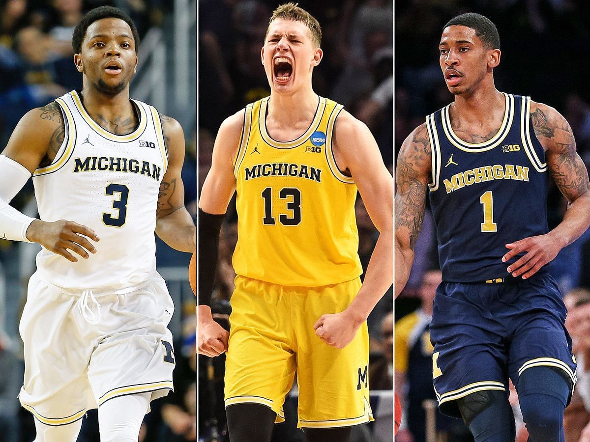 Different Colors of the Michigan Wolverines basketball uniforms in 2021-22