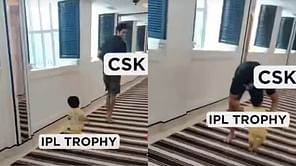 [Watch] Shivam Dube takes his son in trending Instagram reel with CSK touch