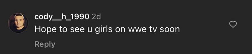 &quot;Hope to see u girls on wwe tv soon&quot;