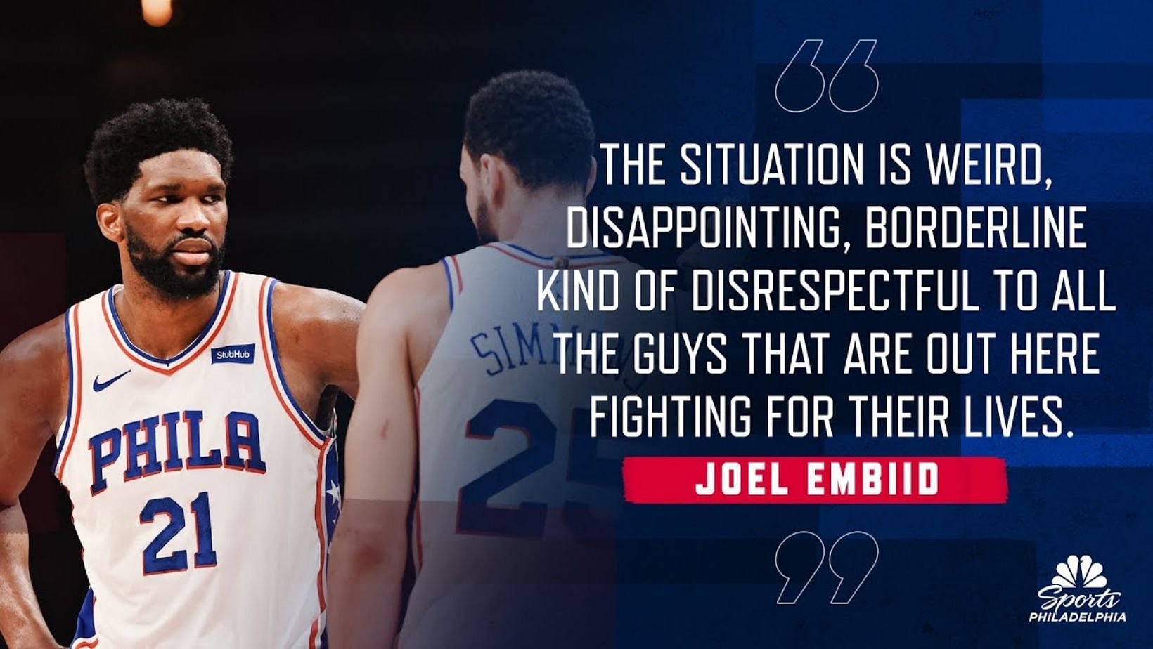 Reigning NBA MVP Joel Embiid and former teammate Ben Simmons are likely not going to patch up their relationship.