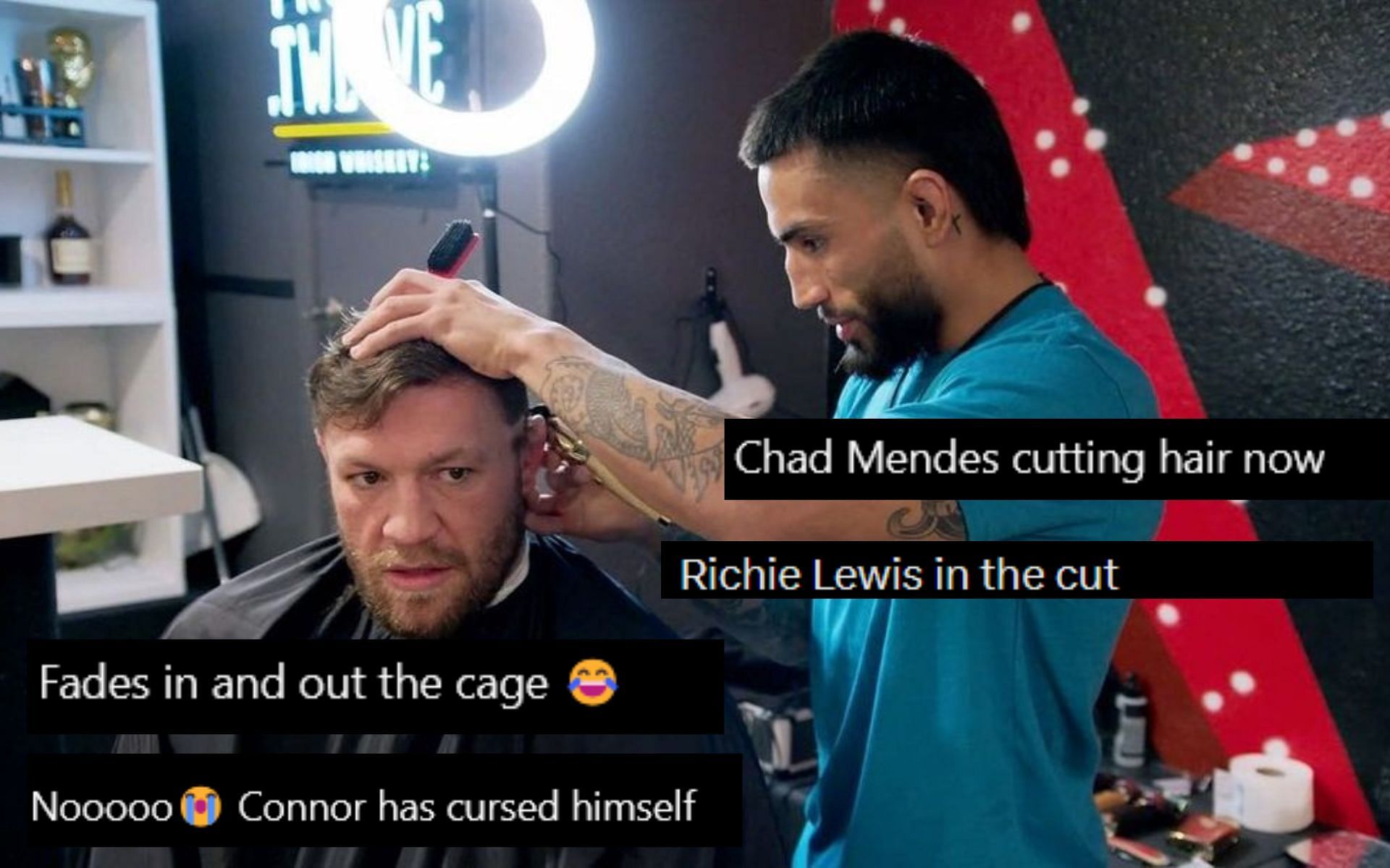 Mando Gutierrez giving Conor McGregor a haircut