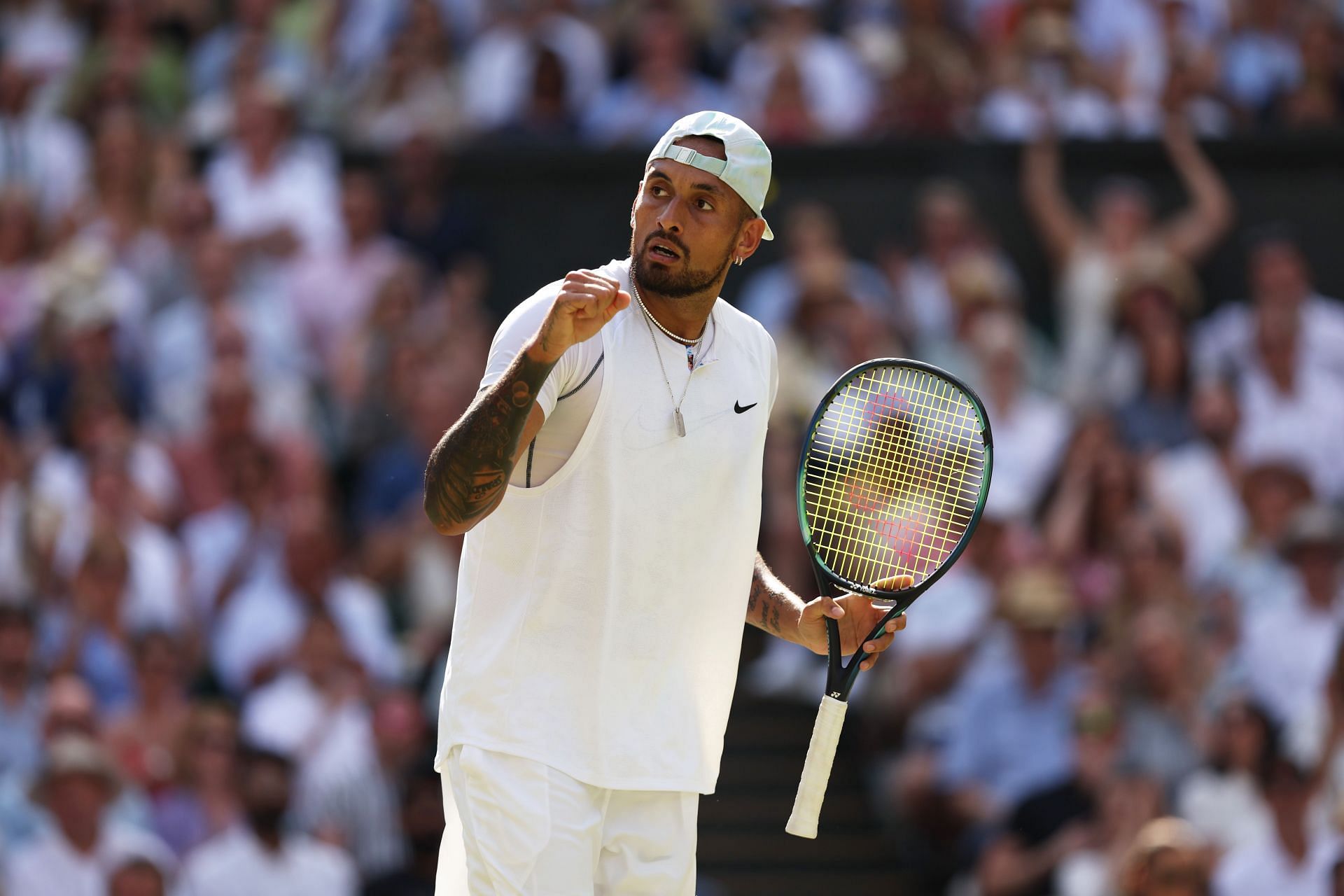 Nick Kyrgios in the Wimbledon 2022 final