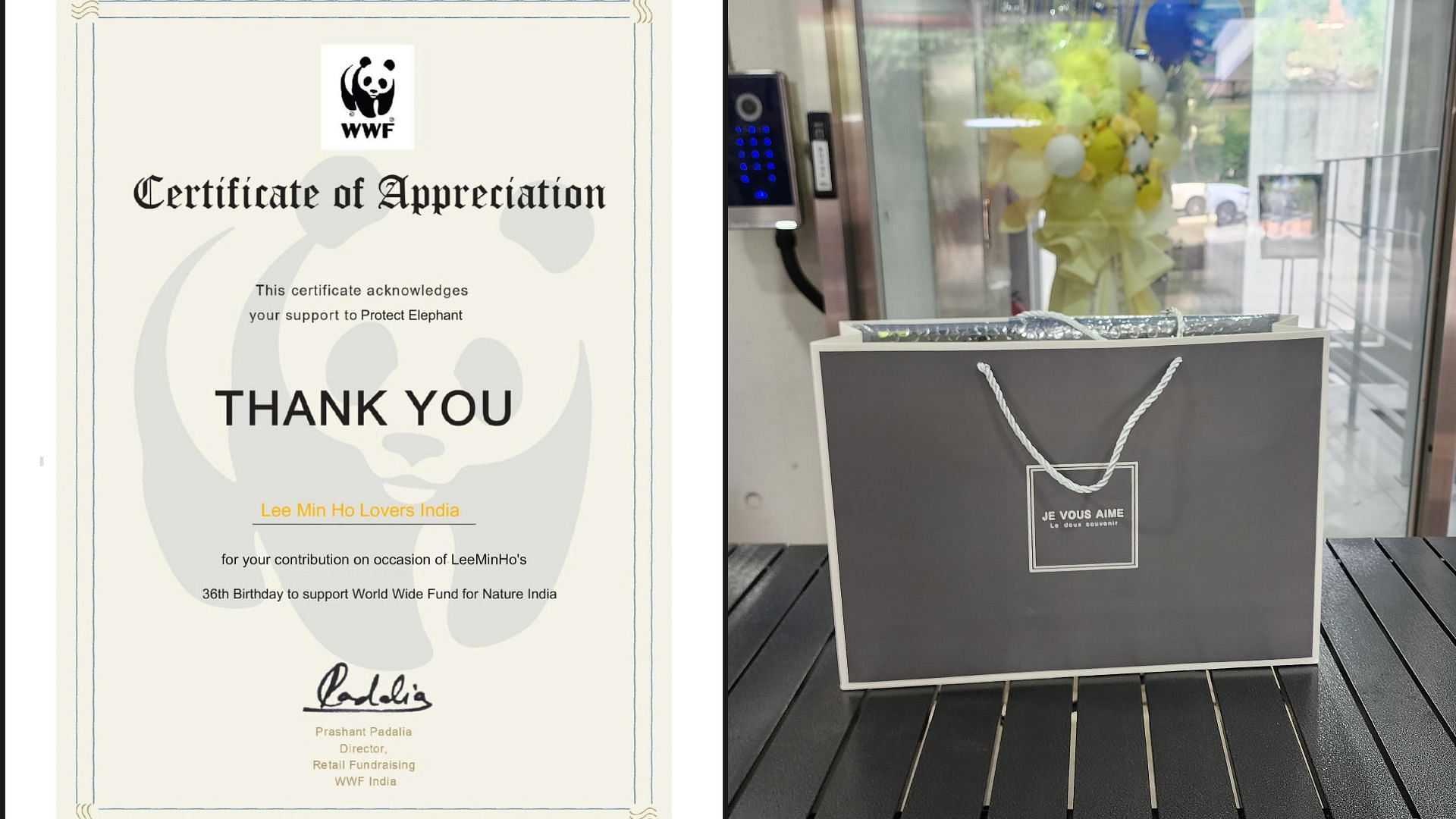 Lee Min-ho&#039;s Indian fanbase donates money to WWF (Image via LeeMinHo Lovers India)