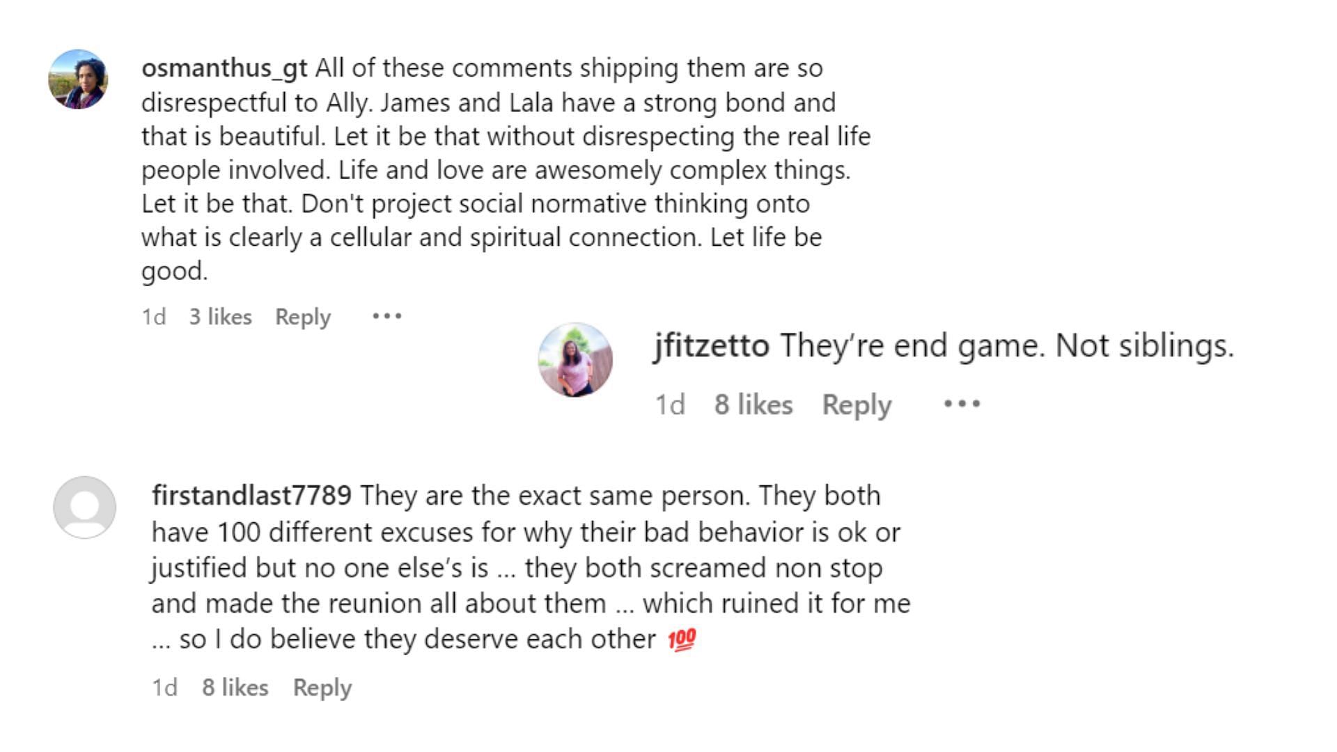 Fans&#039; reaction to Lala&#039;s soulmate revelation (Image via Instagram)