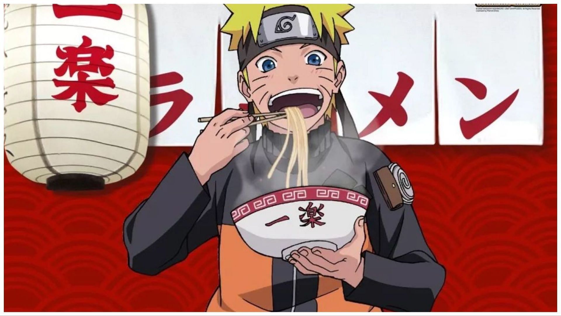 Naruto eating ramen in Naruto: Shippuden (Image Via Sportskeeda)