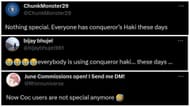 Fans state their opinions on the rarity of Conqueror's Haki (Image via Twitter)