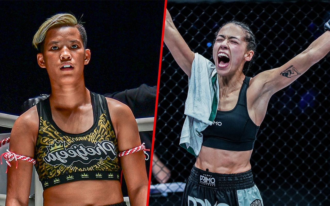 Phetjeeja (L) / Lara Fernandez (R) -- Photo by ONE Championship